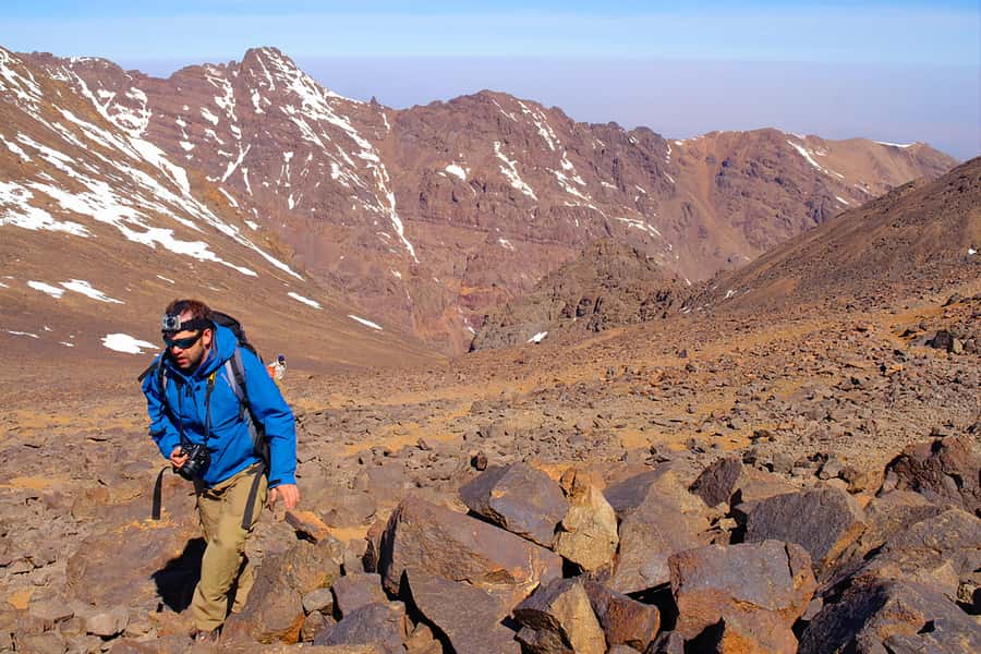 2 Days Mount Toubkal ascent trek via Ait Mizane Valley - Descending to the refuge, then back to Marrakech