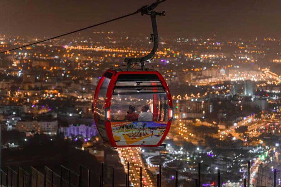 Agadir: Night Cable Car Round-Trip Ticket - Rising from Pont Tildi into Agadir’s Night