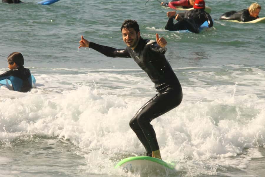 Agadir: Taghazout Beach Surf Lesson with Lunch and Transfer - What happens in the water