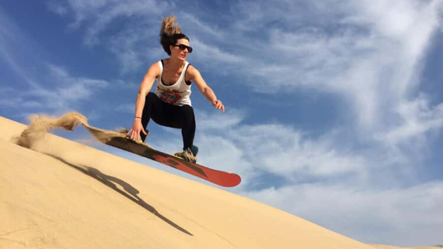 Agadir/Taghazout: Desert Sandboarding & Visit to the Canyon - Learning the basics before the first run