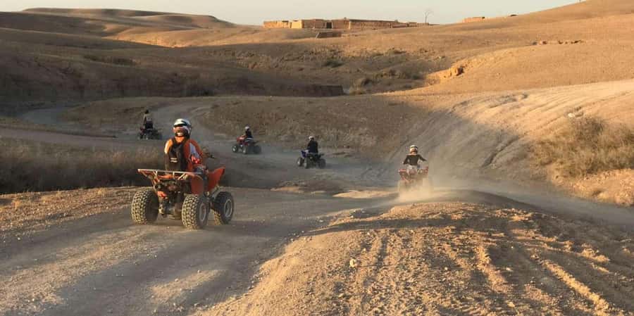 Agafay Desert Quad Biking - The safety briefing before the engines start