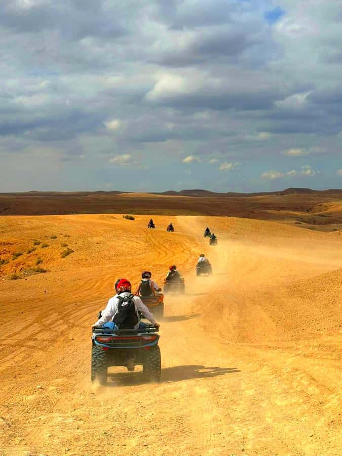 Agafay tour Quade Bike, Sunset and Romantic Dinner Show - The 40-minute quad ride across rocky Agafay