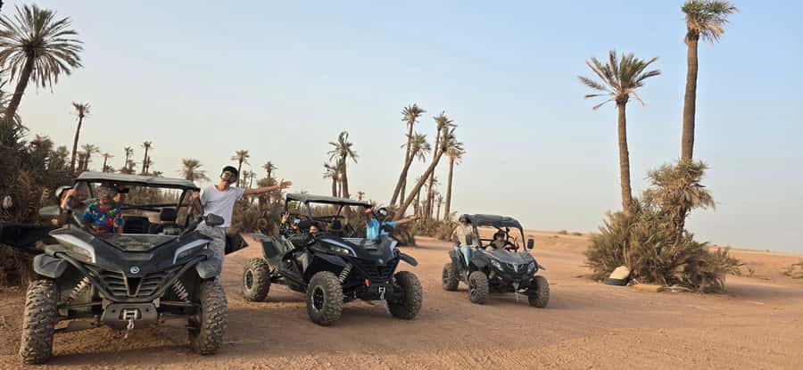 Buggy 1000 cc Adventure in Marrakech Desert - The first stop among the palm trees