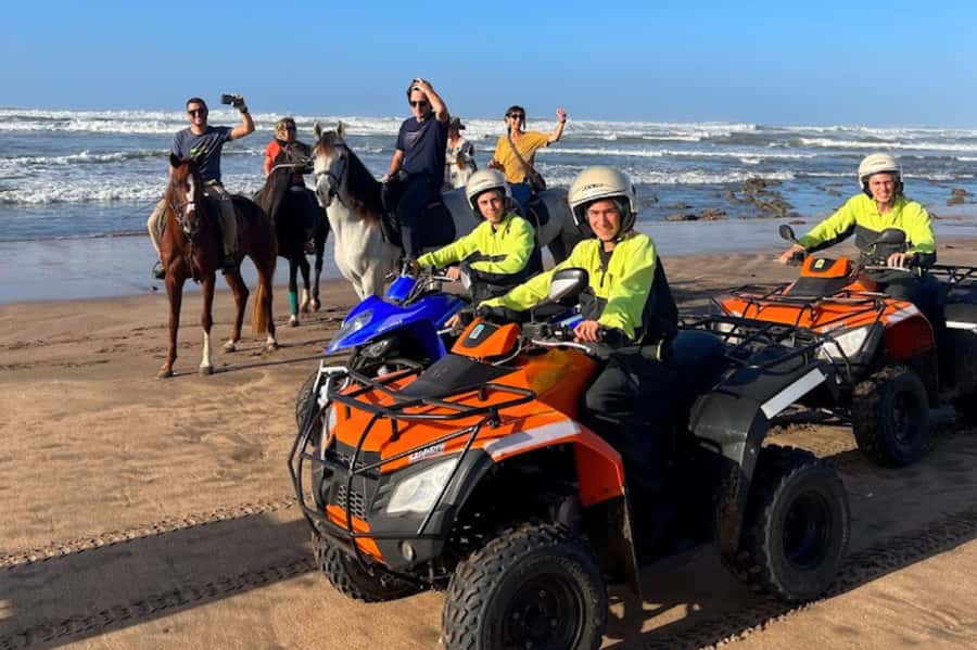 Casablanca: Quad Fun Beachside with Hotel Transfers - From Casablanca hotel lobby to the coast