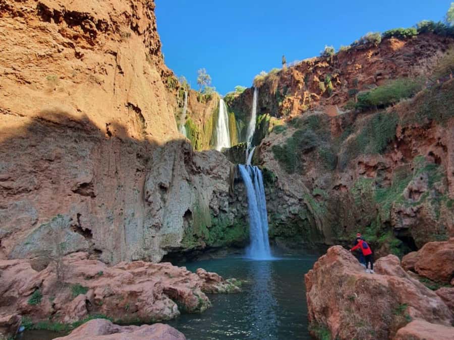 Day Trip To Ouzoud Waterfalls (Guide Hik & Boat option) - Taking the boat beneath the spray