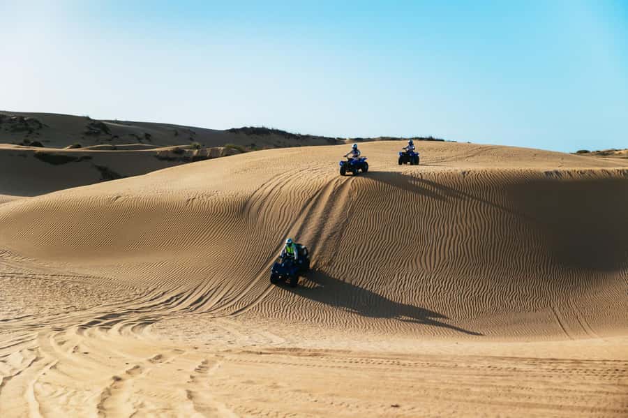 Essaouira Sand Dunes: Half Day Quad Bike Tour - Crossing Oued Ksob and reaching the palace ruins