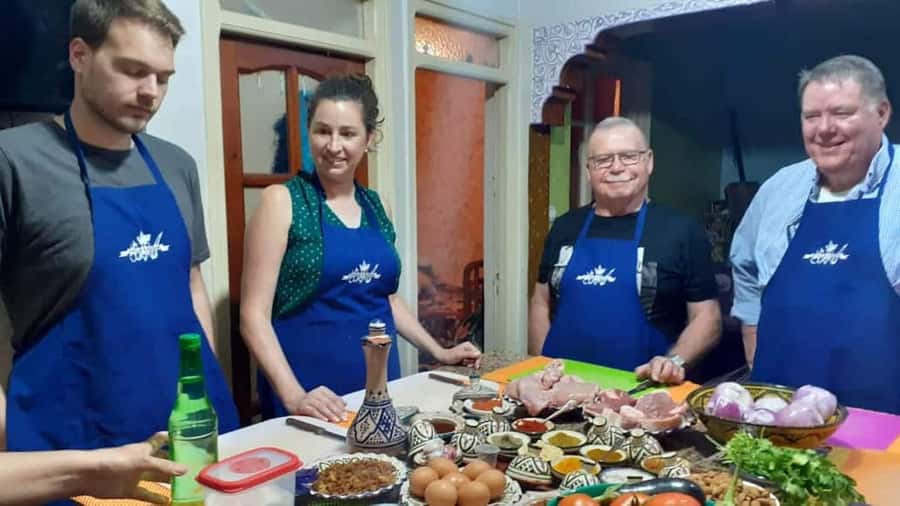 Essaouira: Traditional Family Style Moroccan Cooking Class - Eating the meal you helped create