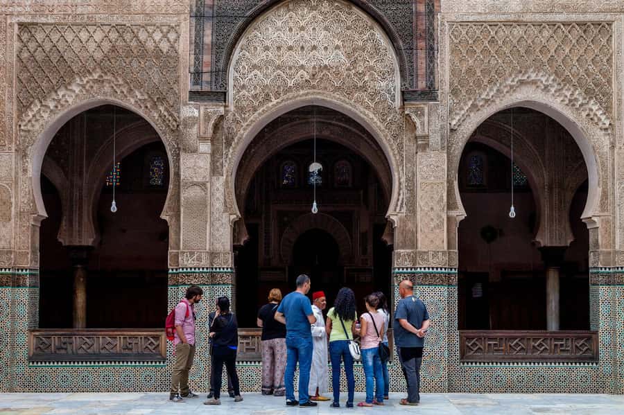 Fes: Royal Palace, Madrasa, Tannery & Souks and Medina Tour - The Royal Palace gates and the Mellah