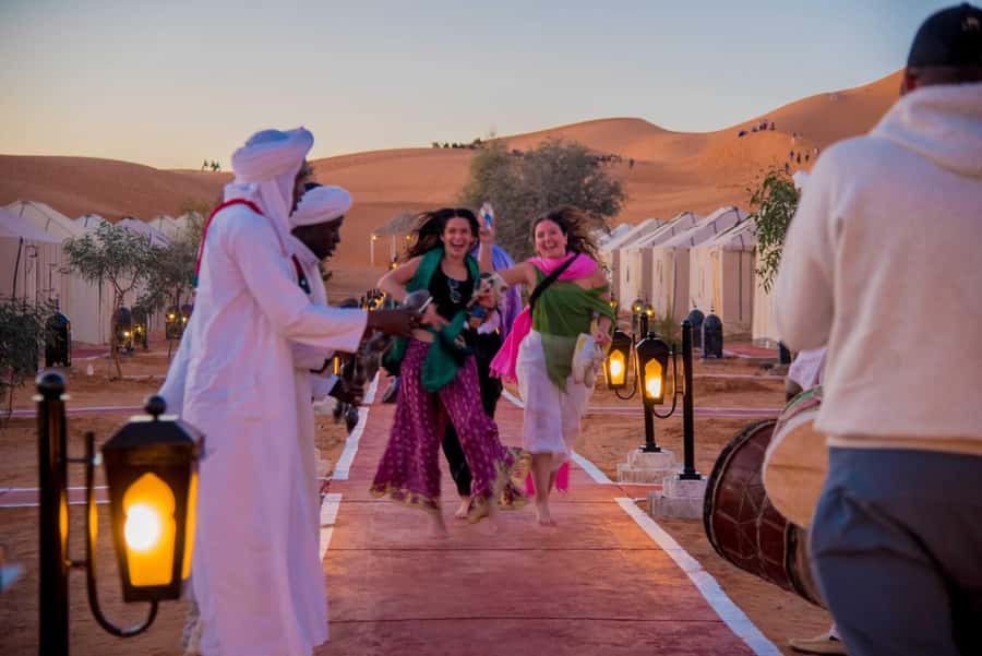 From Fes To Marrakech: 2-Days with Luxury Camp, Desert Tour - Dinner, mint tea, and music under the stars