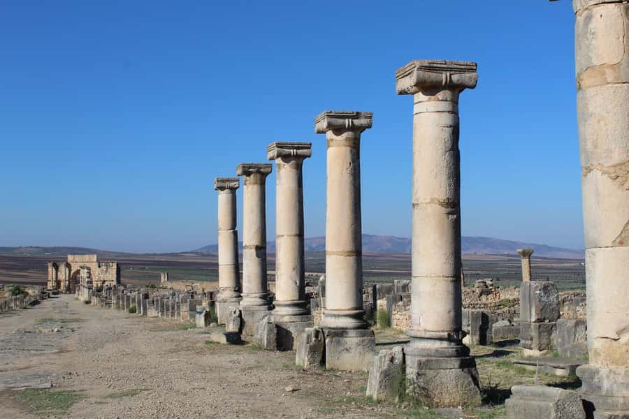 From Fez: Volubilis, Moulay Idriss and Meknes Full Day Tour - Walking through Roman Volubilis