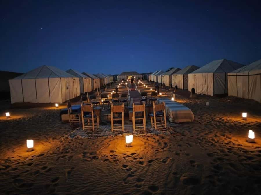 From Marrakech: 3-Day Sahara Desert Adventure to Fes - A private tent, dinner, music, and a cold night