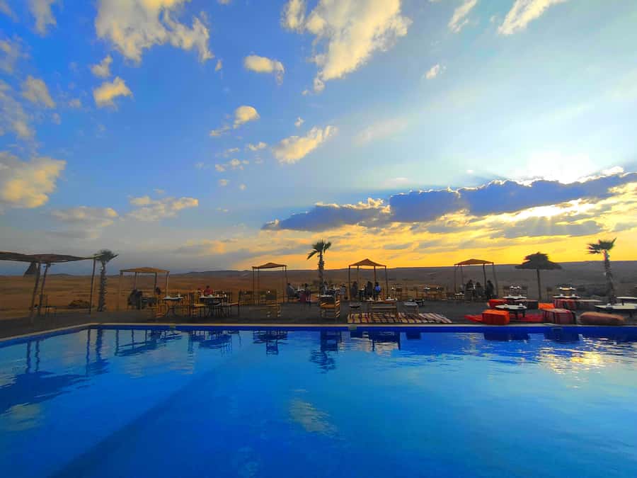 From Marrakech: Agafay Desert Sunset Dinner with Live Show - Mint tea and the first desert views