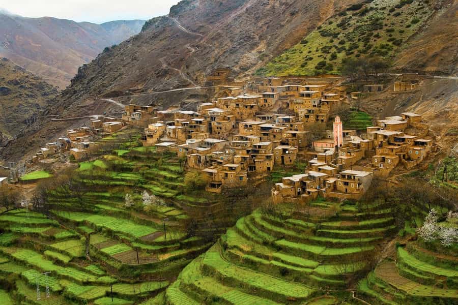 Terraced Berber villages in the High Atlas above Marrakech