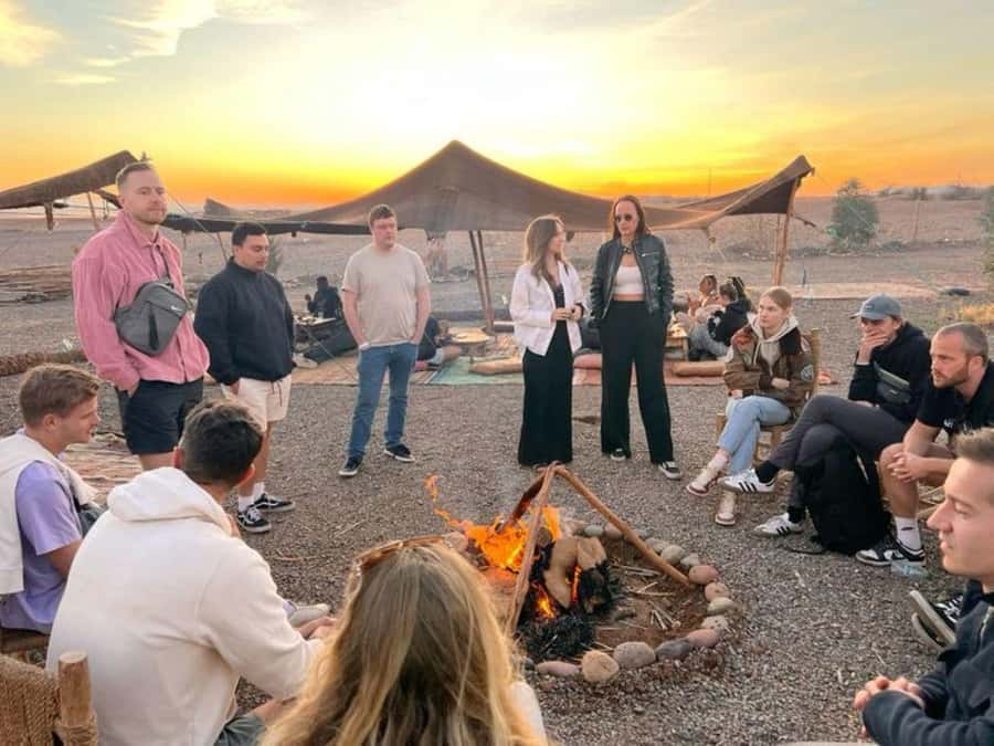 From Marrakech: Dinner in Agafay Desert with Sunset - Sunset tea and the first look at camp