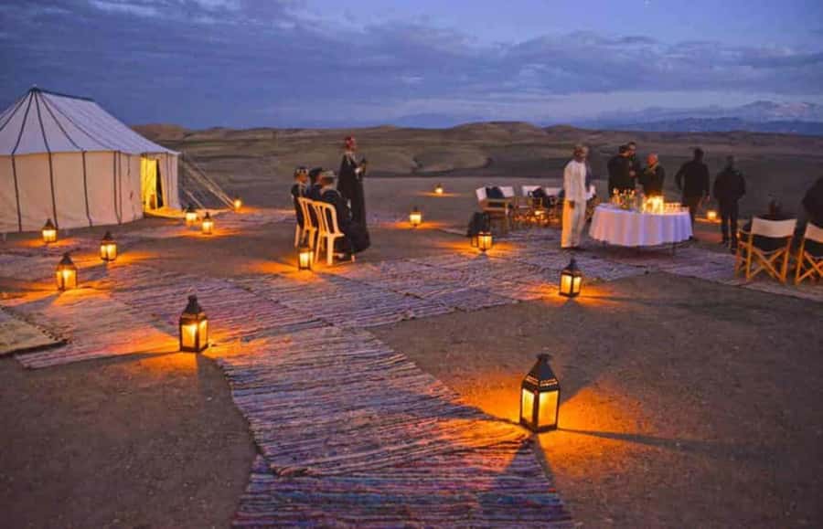 From Marrakech: Dinner in Agafay Desert with Sunset - Leaving Marrakech and meeting your guide