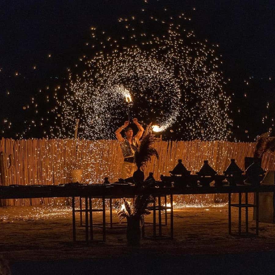 From Marrakech: Dinner show in Agafay Desert & Sunset Quad - Camel riding in Agafay