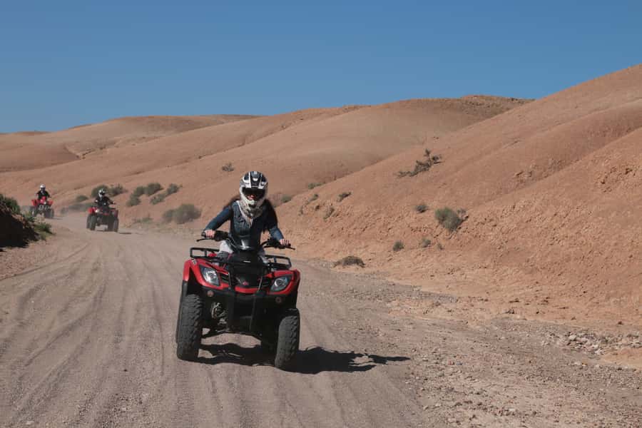 From Marrakech: Guided Quad Biking Tour in Agafay Desert - Pickup from Marrakech and the ride to the lake