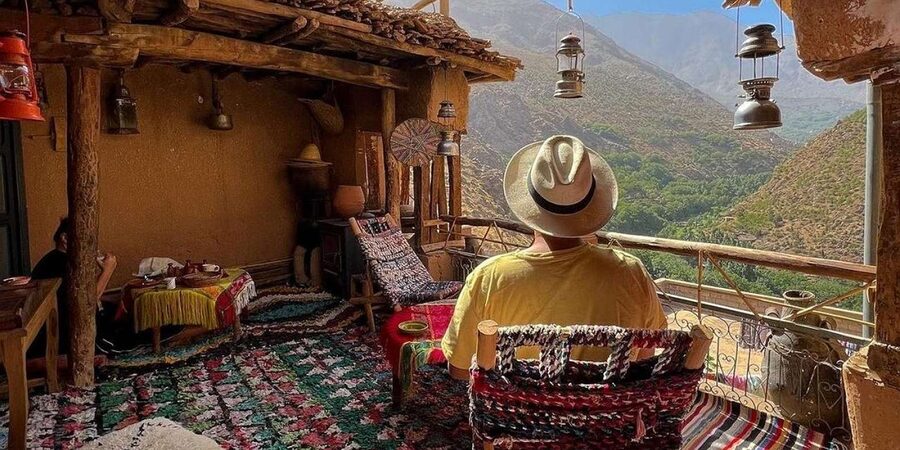 From Marrakech: Imlil Day Trip & lunch in Local Family house - The waterfall and views toward Mount Toubkal