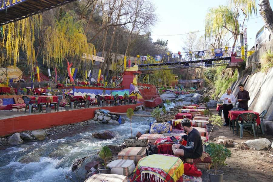 From Marrakech: Ourika Valley Trip, Waterfall Hike & Lunch - Lunch beside the Ourika River