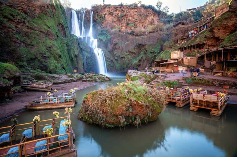 From Marrakech: Ouzoud Waterfall Local guide & Boat Ride - The boat ride beneath the falls