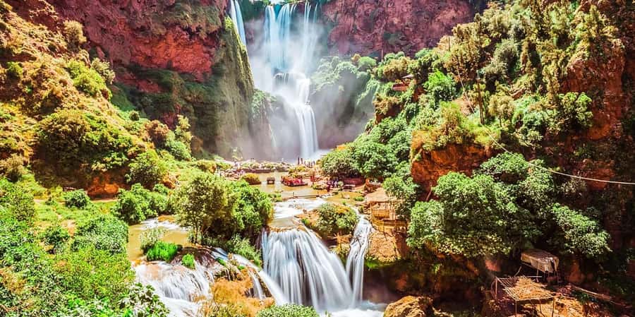 From Marrakech: Ouzoud Waterfalls Guided Tour and Boat Trip - Arriving above the 110-meter falls