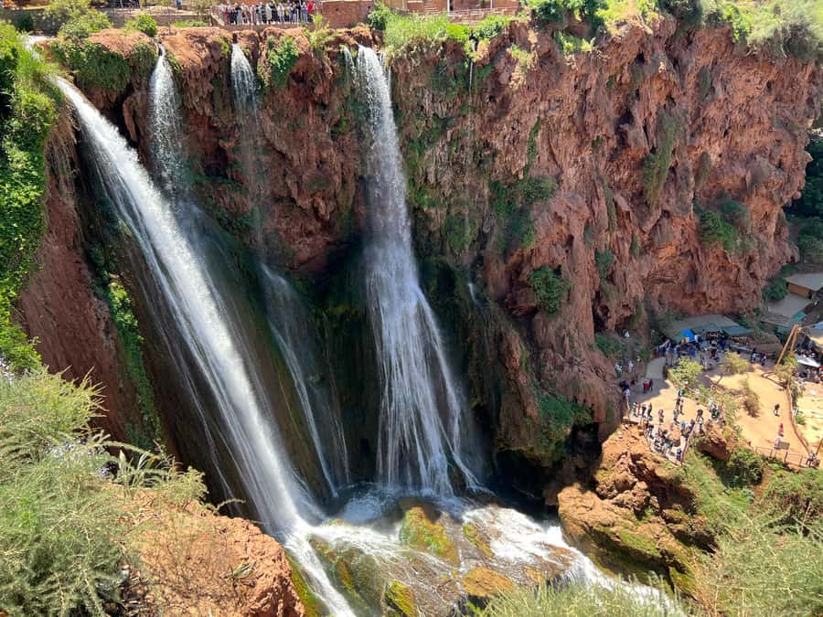 From Marrakech: Ouzoud Waterfalls Local Guided and Boat Ride - The boat ride into the spray