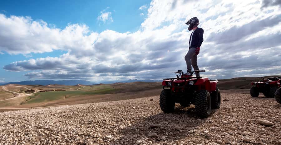 From Marrakech: Premium Agafay Desert Half-Day Quad Biking - Two hours of rocky desert riding