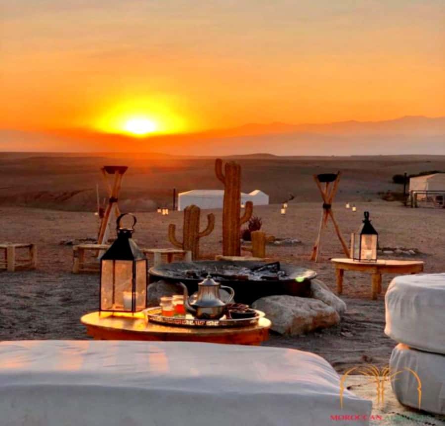 From Marrakesh Agafay Desert Dinner & Sunset, and Camel Ride - A short camel ride along an old Berber path