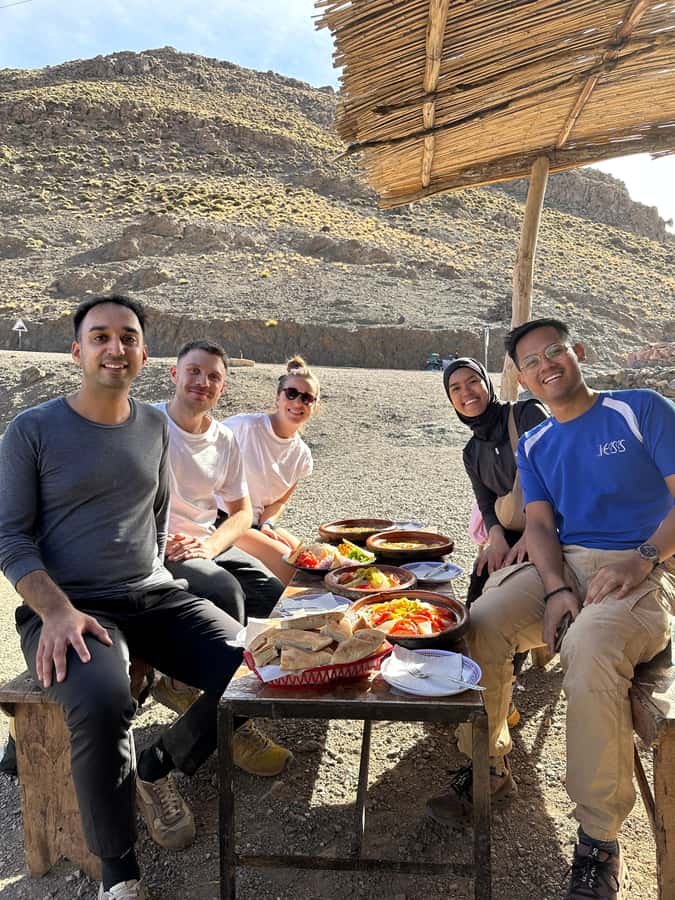 From Marrakesh: Atlas Mountains Talamrout Summit Day Hike - Mint tea and lunch on the way down
