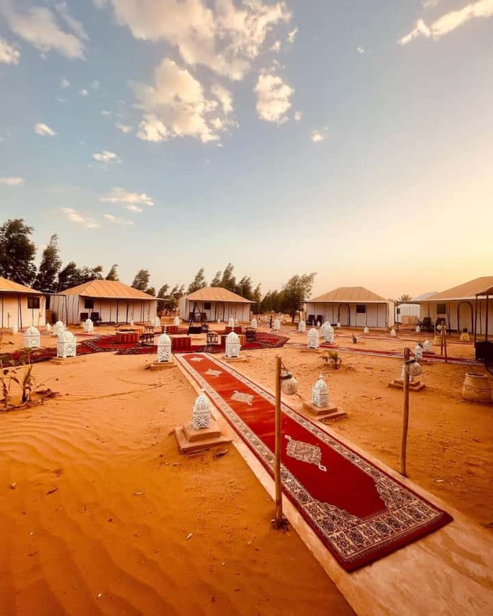 From Merzouga: Overnight Camel Trek over Erg Chebbi Dunes - Sunset, tea, and the first look at camp