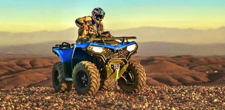 Marrakech: Agafay Desert Camel, Quad Bike & Dinner Show - Quad biking across Agafay’s rocky tracks