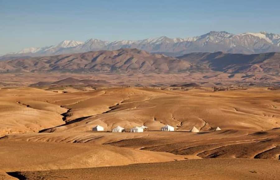 Marrakech: Agafay Desert Dinner and Sunset Camel Ride Trip - Music, fire, and the evening atmosphere