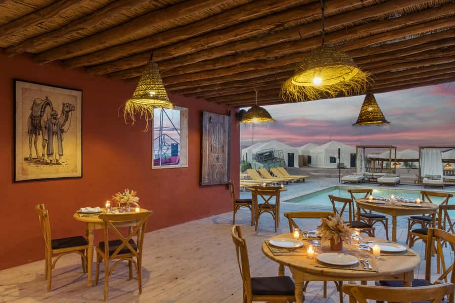 Marrakech: Agafay Desert Inara Camp Pool Day Pass w/ Dinner - What the six hours feel like