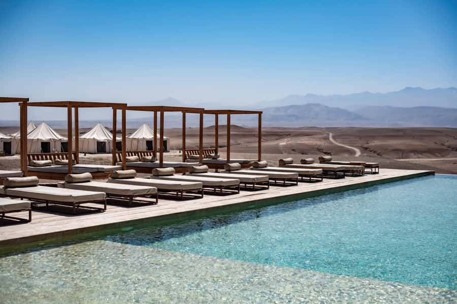 Marrakech: Agafay Desert Inara Camp Pool Day Pass w/ Dinner - The ride from Marrakech to Inara Camp