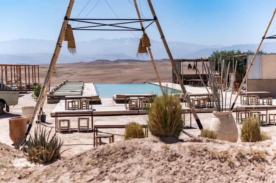 Marrakech: Agafay Desert Inara Camp Pool Day Pass with Lunch - Leaving Marrakech for the Agafay Desert
