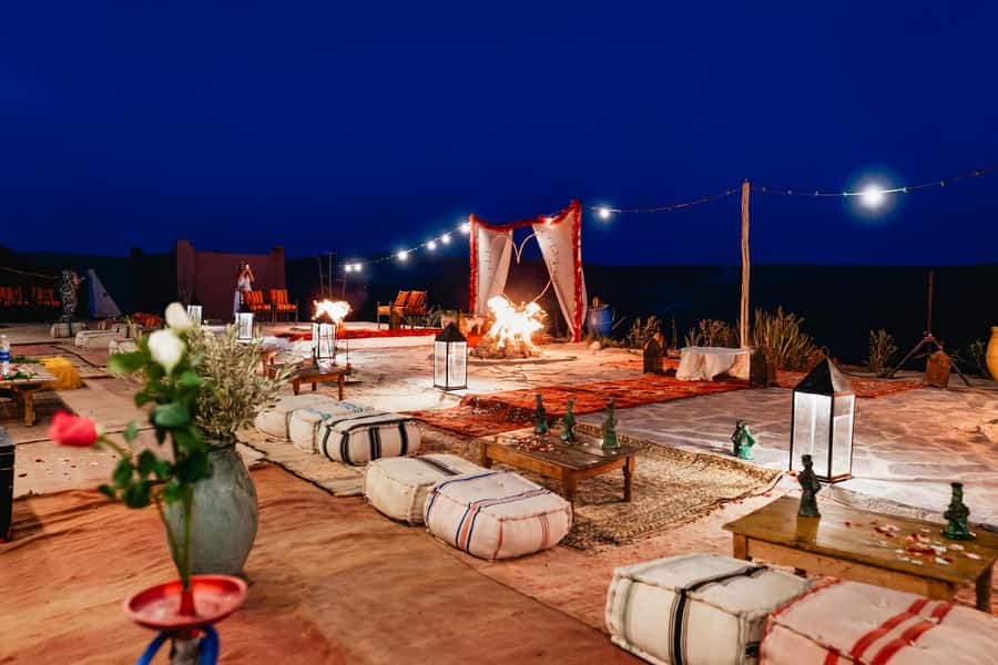 Marrakech: Agafay Desert Pool, Dinner & Live Show Experience - Dinner inside the nomad tent