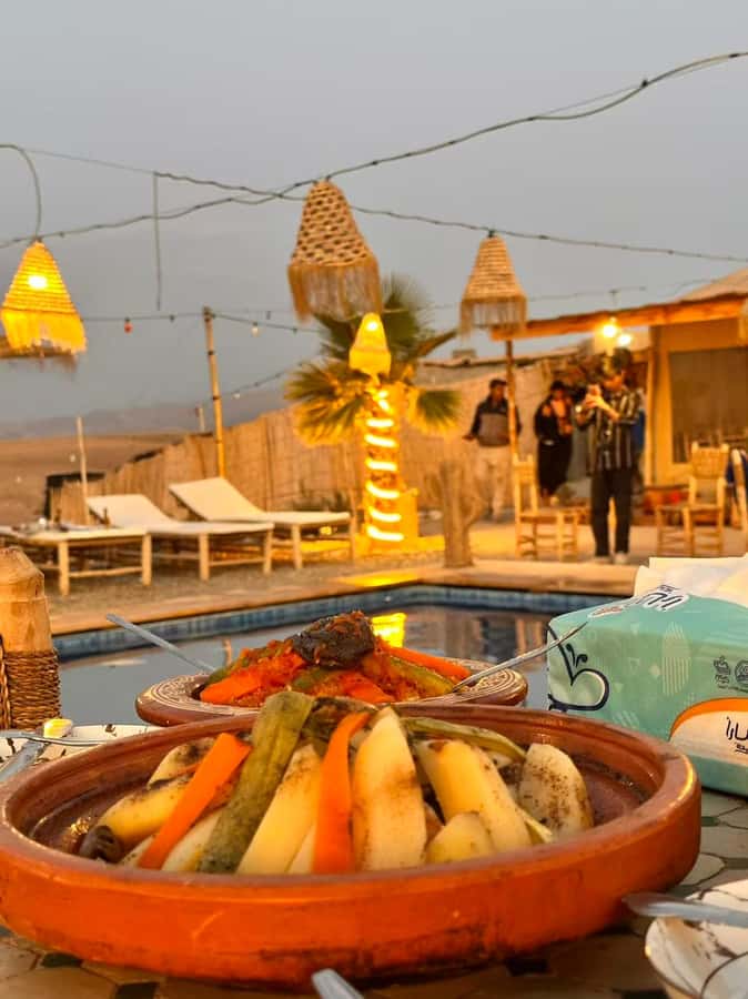 Marrakech: Agafay Desert Quad Biking, Camel Ride Fire Show - Dinner under the Berber tents is simple and social