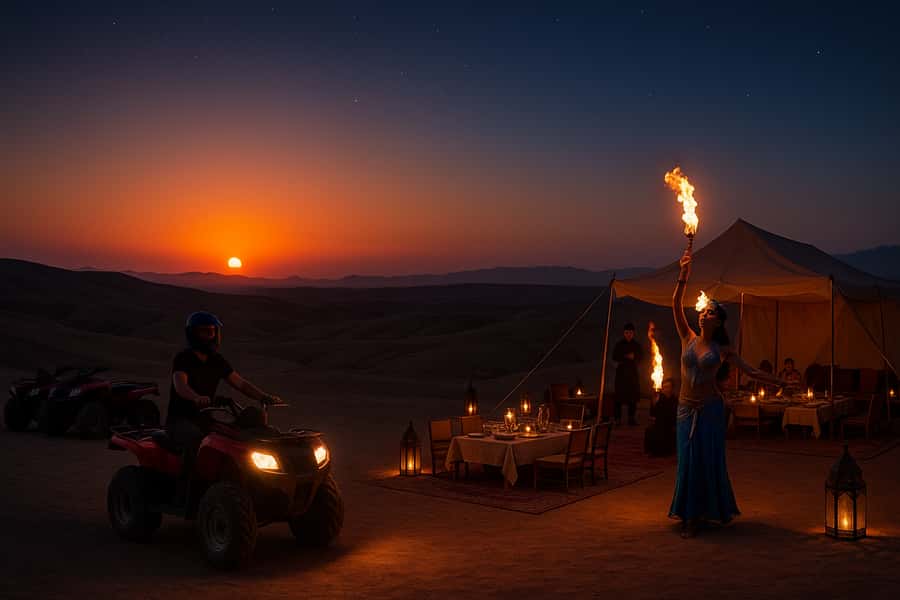 Marrakech: Agafay Desert Quad Biking with Dinner & Show - Reaching the Agafay quad camp