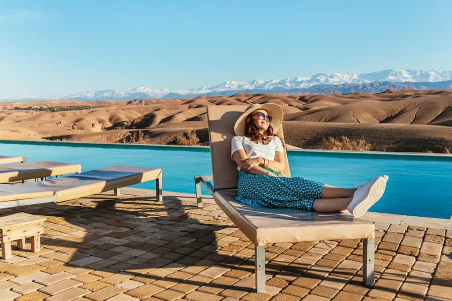 Marrakech: Agafay Desert Retreat, Tent, Dinner, Show & Pool - Sunset, pools, camel rides, and quad bikes