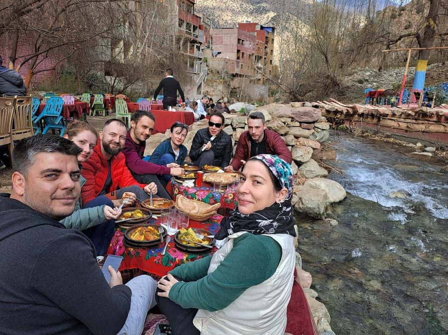 Marrakech: Atlas Mountains, Ourika Valley, Waterfall & Guide - Lunch beside the river, with the bill separate