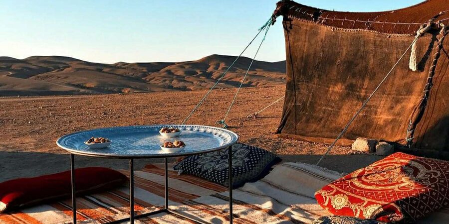 Marrakech: Camel Ride & Sunset Dinner with Fire Show - Arriving at the Berber camp