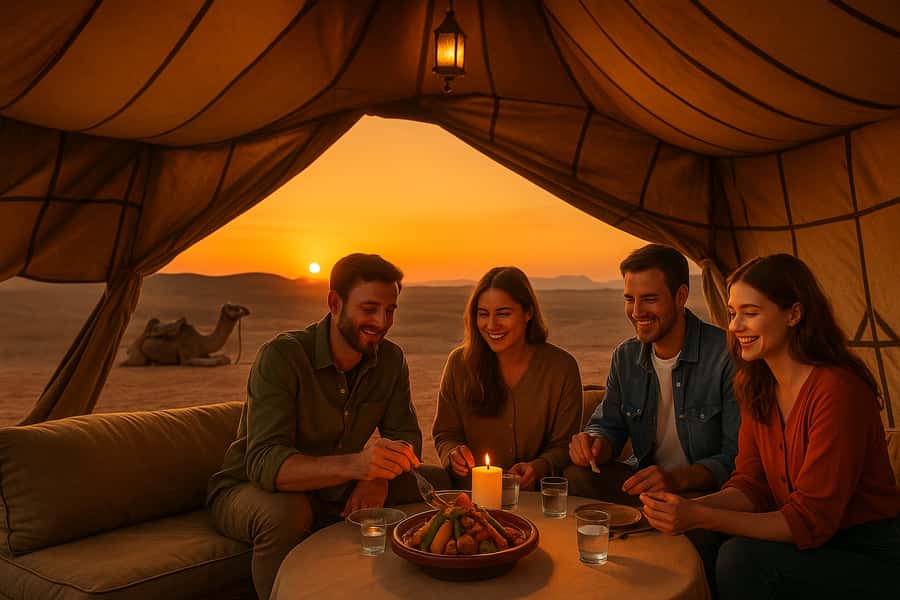 Marrakech: Camel Ride & Sunset Dinner with Fire Show - Learning about argan oil at a women’s cooperative