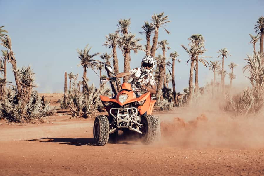 Marrakech: Desert and Palm Grove Quad Tour with Tea - Getting comfortable on the quad