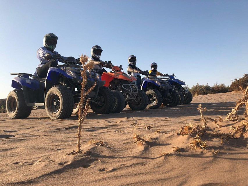 Marrakech: Desert and Palm Grove Sunset Quad Tour with Tea - Returning after dark