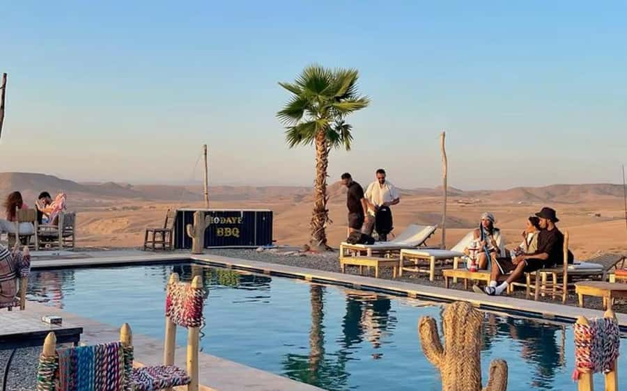 Marrakech Dinner Show Agafay Desert with Camels swiming pool - Berber music around the campfire