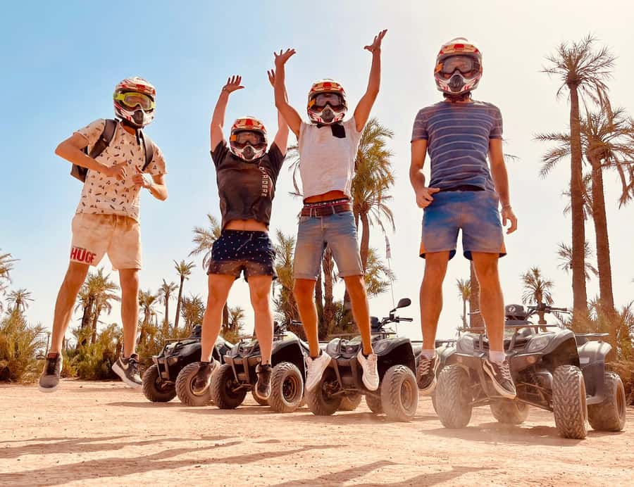 Marrakech, explore the palm grove desert by quad bike - Tea, mssemen, and a short village pause