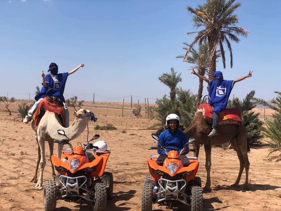 Marrakech: Guided Quad Bike and Camel Ride Tour with Tea - Guides, safety, and family suitability