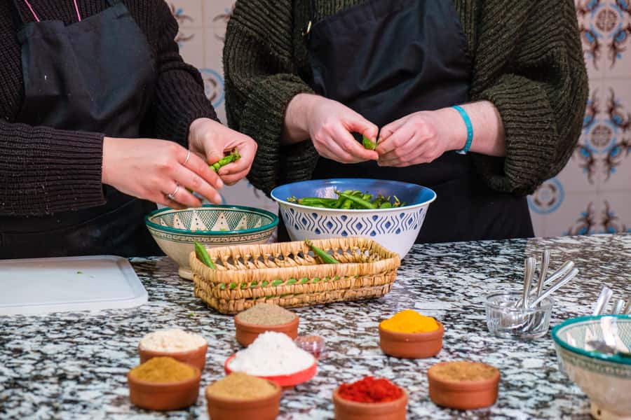 Marrakech: Moroccan Cooking Class with Market Visit and Meal - Sitting down to your own Moroccan feast