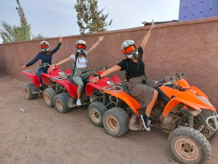 Marrakech: Palmeraie Quad Bike & Traditional Moroccan Spa - Riding through the Palmeraie and desert tracks