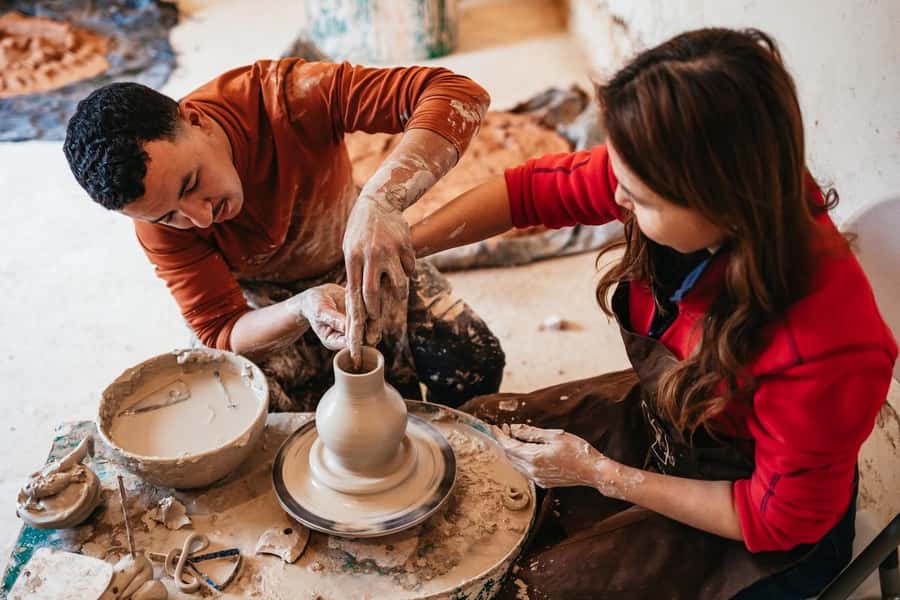 Marrakech: Pottery Workshop - Turning clay on the traditional potter’s wheel